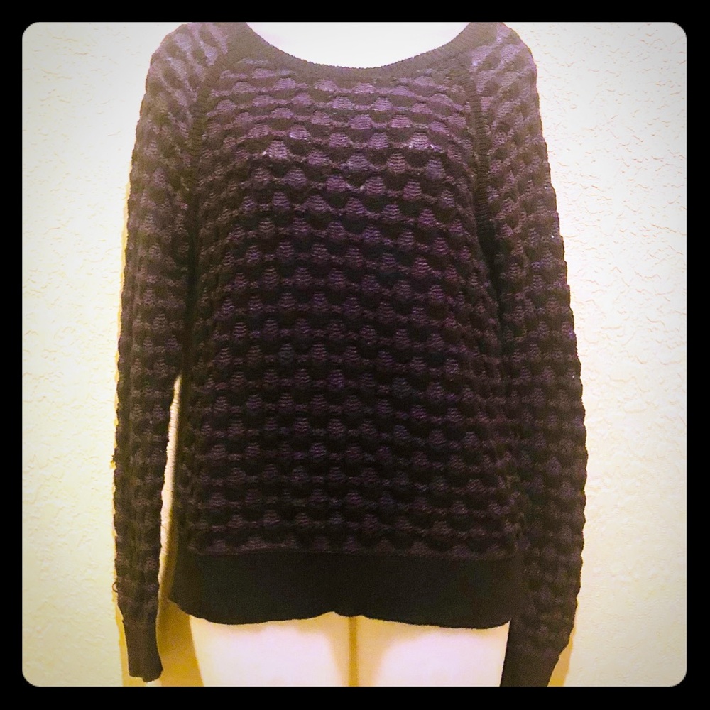 {Loft-Lou &Grey} Chunky knit black/purple sweater